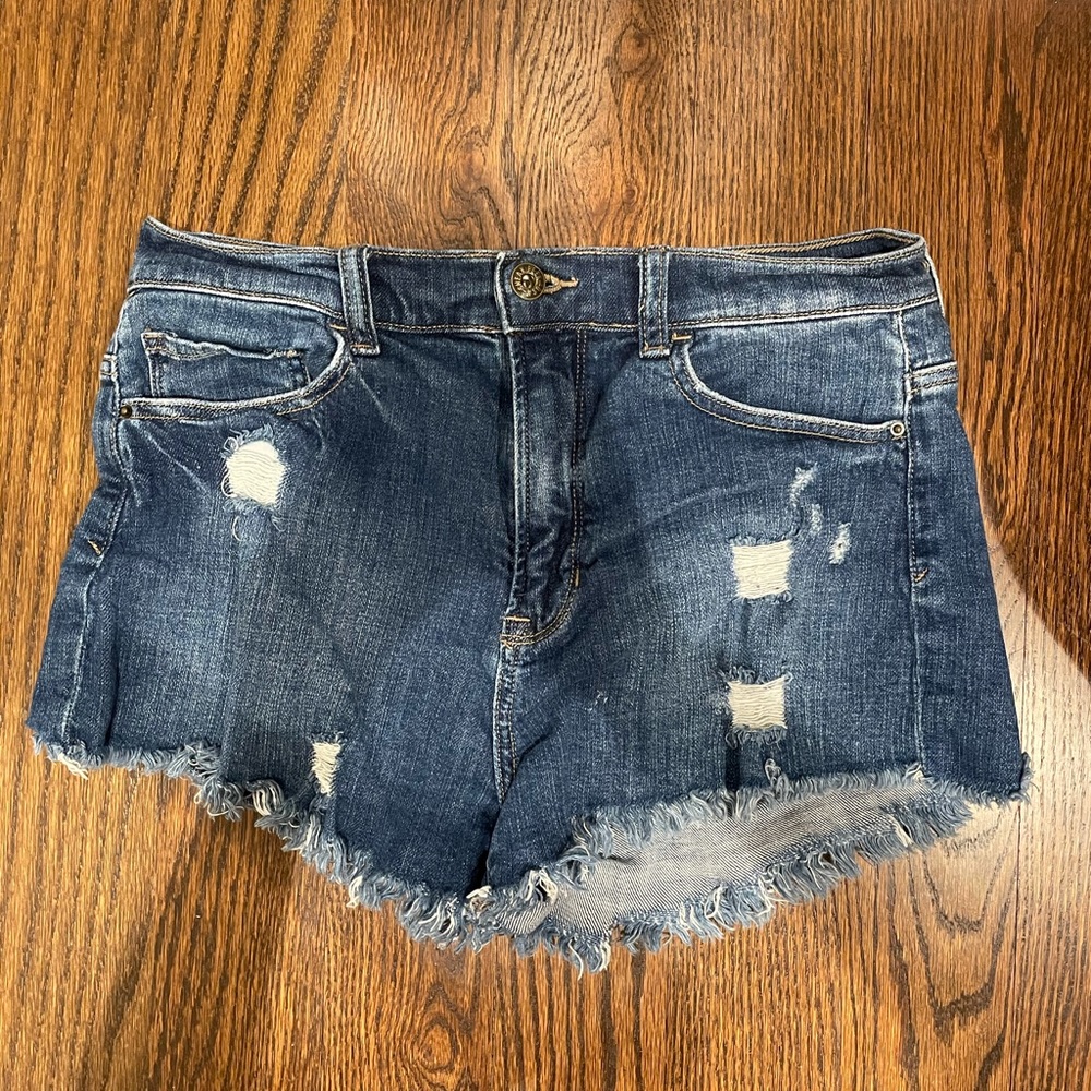 Distressed Denim Shorts